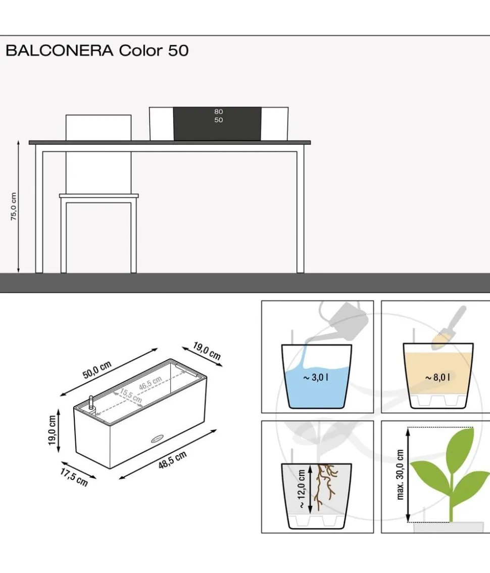 LECHUZA® Kunststoff-Kasten Balconera Cottage, rechteckig