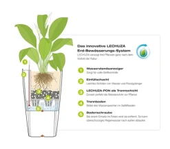 LECHUZA® Rondo hochglanz All-in-One-Set schwarz, 15789