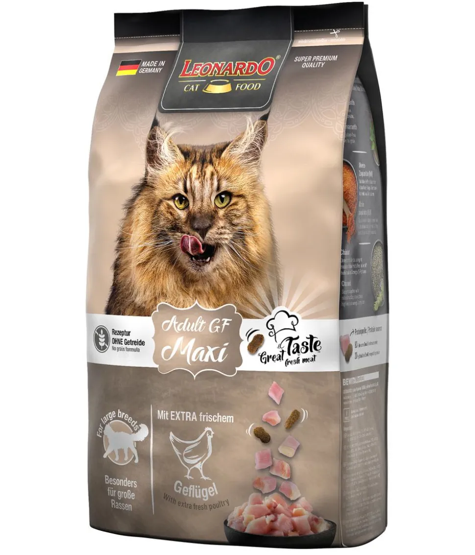 Leonardo Trockenfutter für Katzen Adult Getreidefrei Maxi, Geflügel
