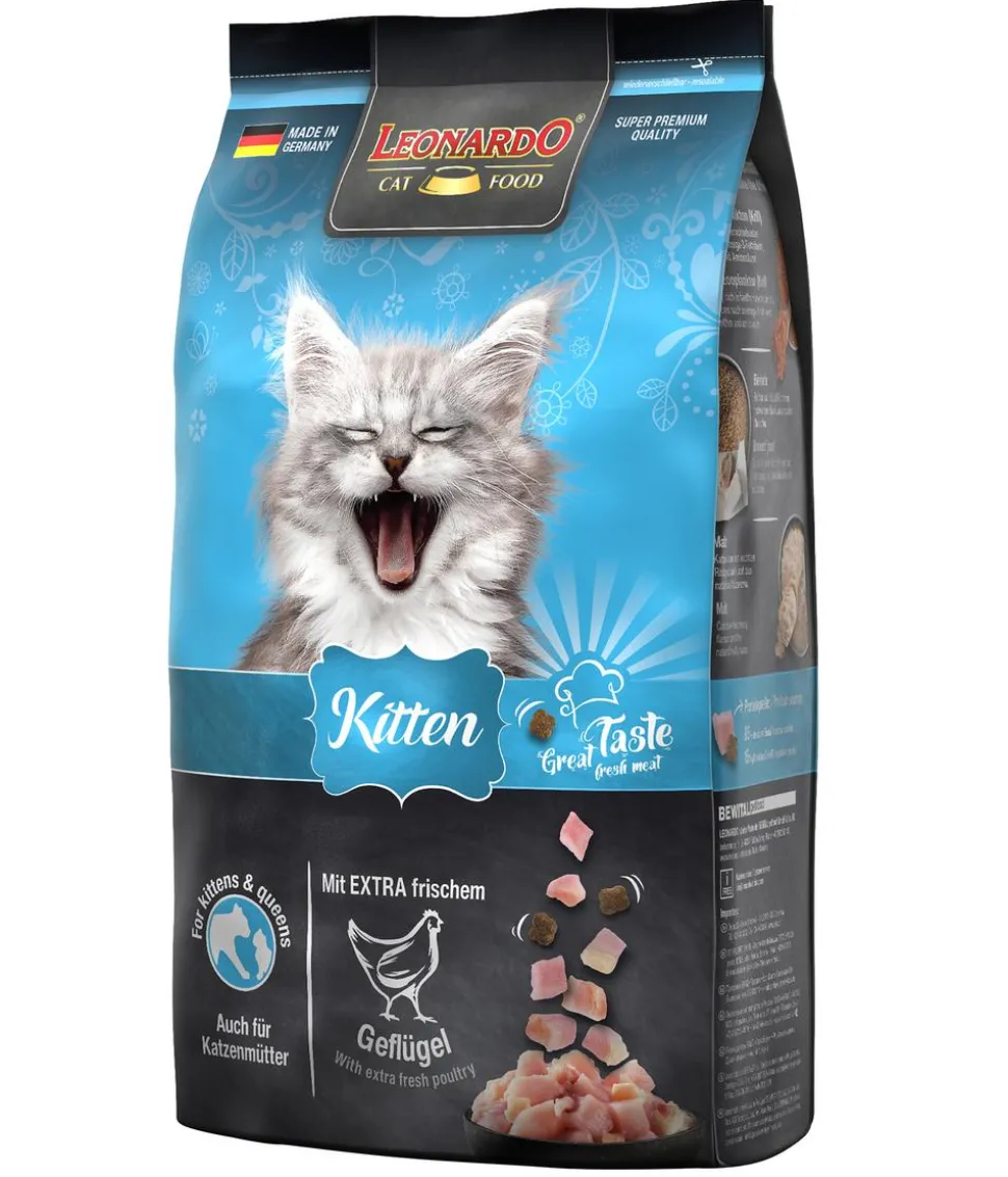 Leonardo Trockenfutter für Katzen Kitten, Geflügel