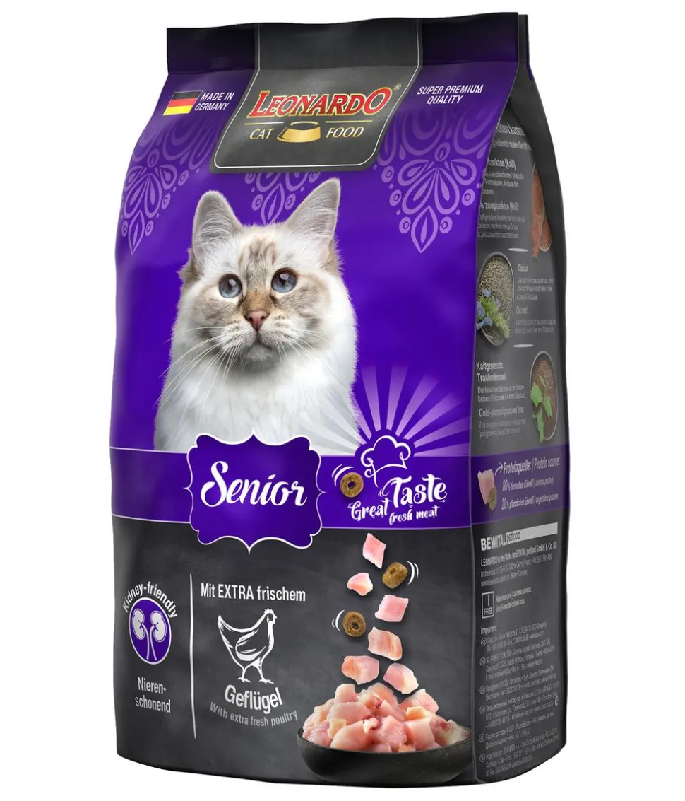 Leonardo Trockenfutter für Katzen Senior, Geflügel