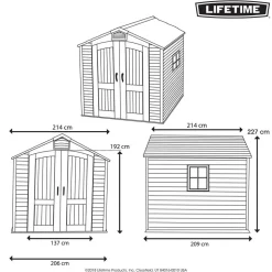 Lifetime Gerätehaus Fox, ca. B214,6/H227/T213,6 cm