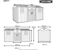 Lifetime Gerätehaus Kentucky, ca. B426,5/H265/T206,2 cm