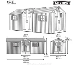 Lifetime Gerätehaus Neptun, ca. B610/H241/T243 cm