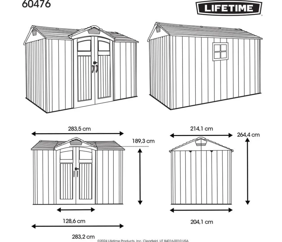 Lifetime Gerätehaus Ohio, ca. B283,5/H265/T214,1 cm