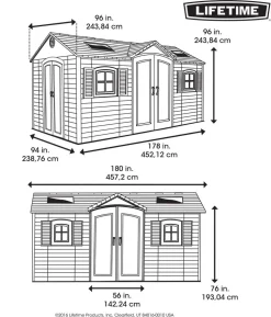 Lifetime Gerätehaus Residenz, ca. B457,2/H243,84/T243,84 cm