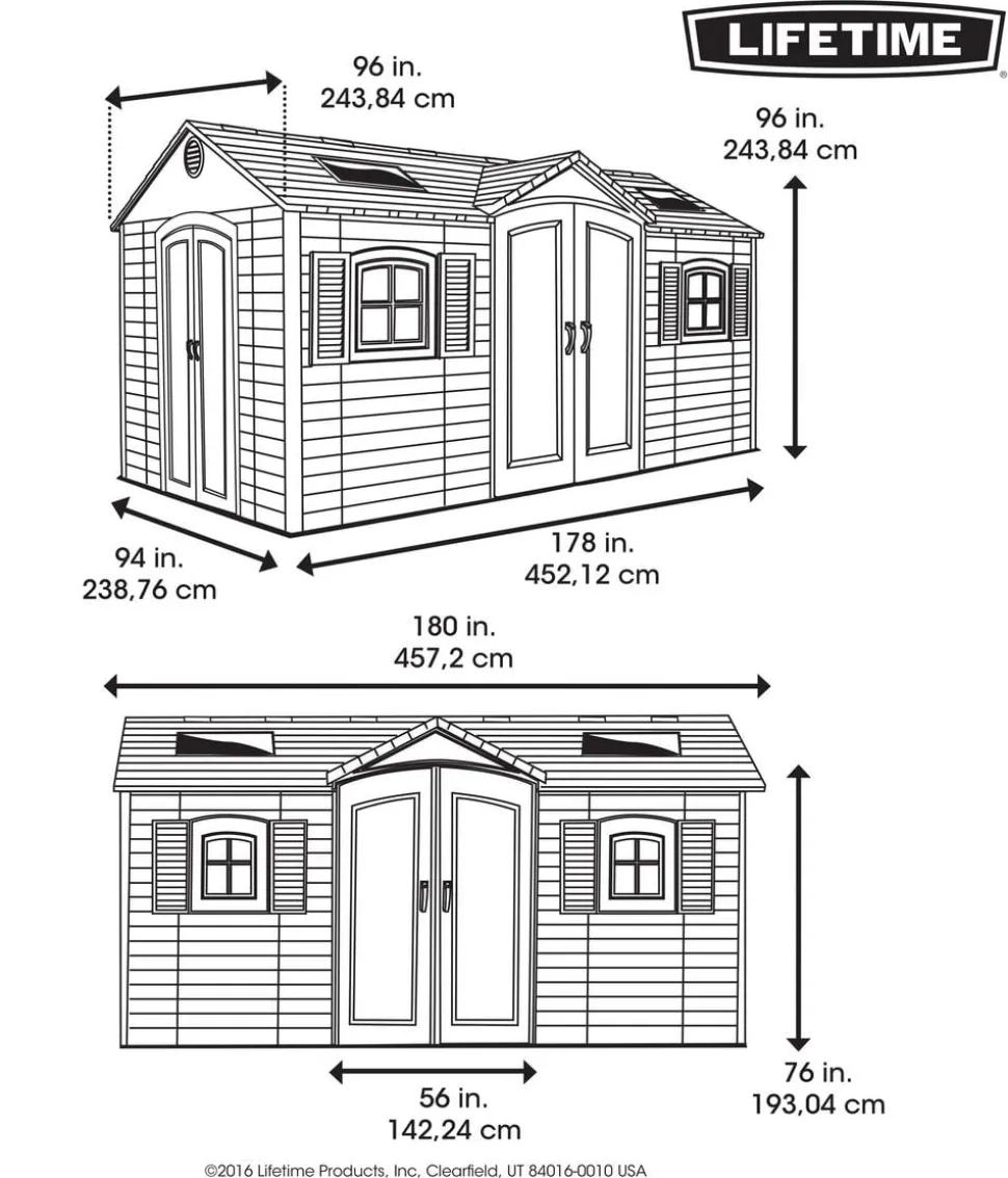 Lifetime Gerätehaus Residenz, ca. B457,2/H243,84/T243,84 cm
