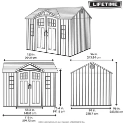 Lifetime Gerätehaus Saturn, ca. B304,8/H244/T243,84 cm