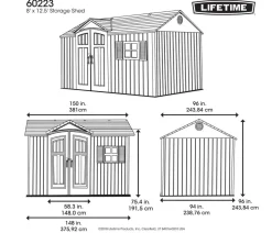 Lifetime Gerätehaus Texas, ca. B381/H243,84/T243,84 cm