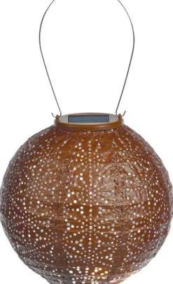 Lumiz Solar-Lampion Round Sashiko Copper, ca. Ø20/H18 cm