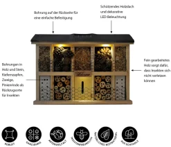 LUXUS-INSEKTENHOTELS Solar-Insektenhotel Landsonne, ca. B47/H34/T12,5 cm