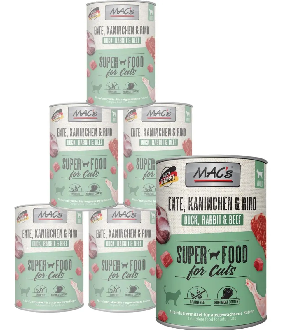 MAC's CAT Nassfutter für Katzen Fleischmenü, 6 x 400 g