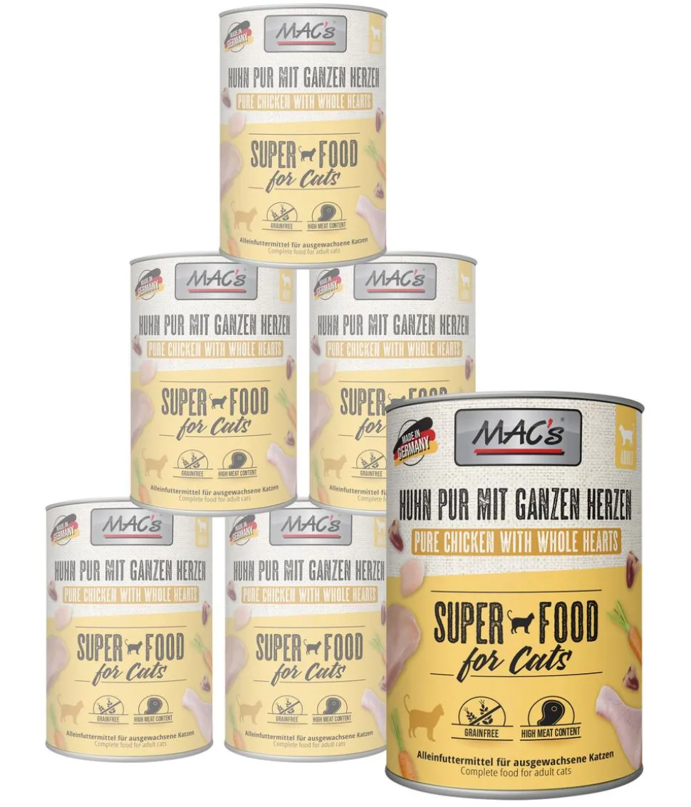 MAC's CAT Nassfutter für Katzen Fleischmenü, 6 x 400 g