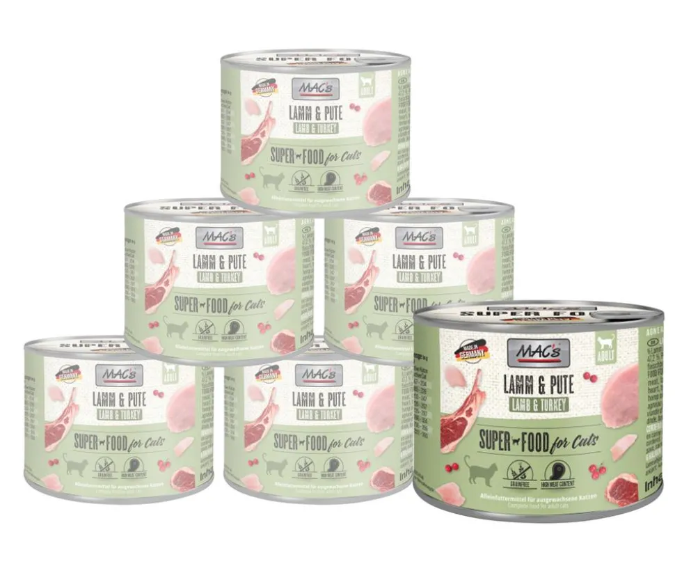 MAC's CAT Nassfutter für Katzen Fleischmenü, 6 x 200 g