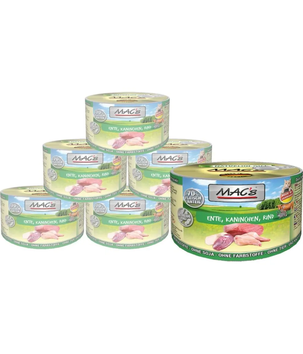 MAC's CAT Nassfutter für Katzen Fleischmenü, 6 x 200 g