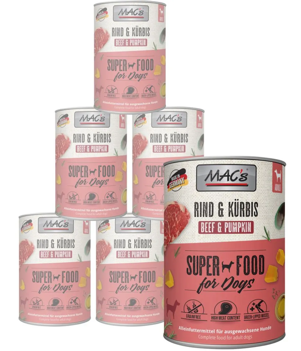 MAC's DOG Nassfutter für Hunde, 6 x 400 g