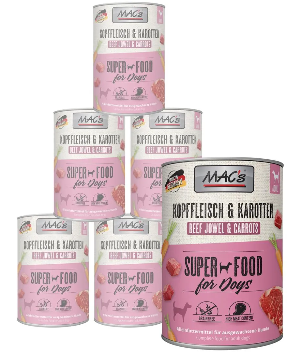 MAC's DOG Nassfutter für Hunde, 6 x 400 g