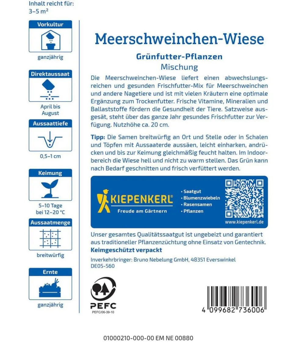 Meerschweinchen-Wiese, Saatgut von Kiepenkerl