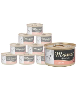 Miamor Nassfutter für Katzen Pastete, Lachs, 12 x 85 g