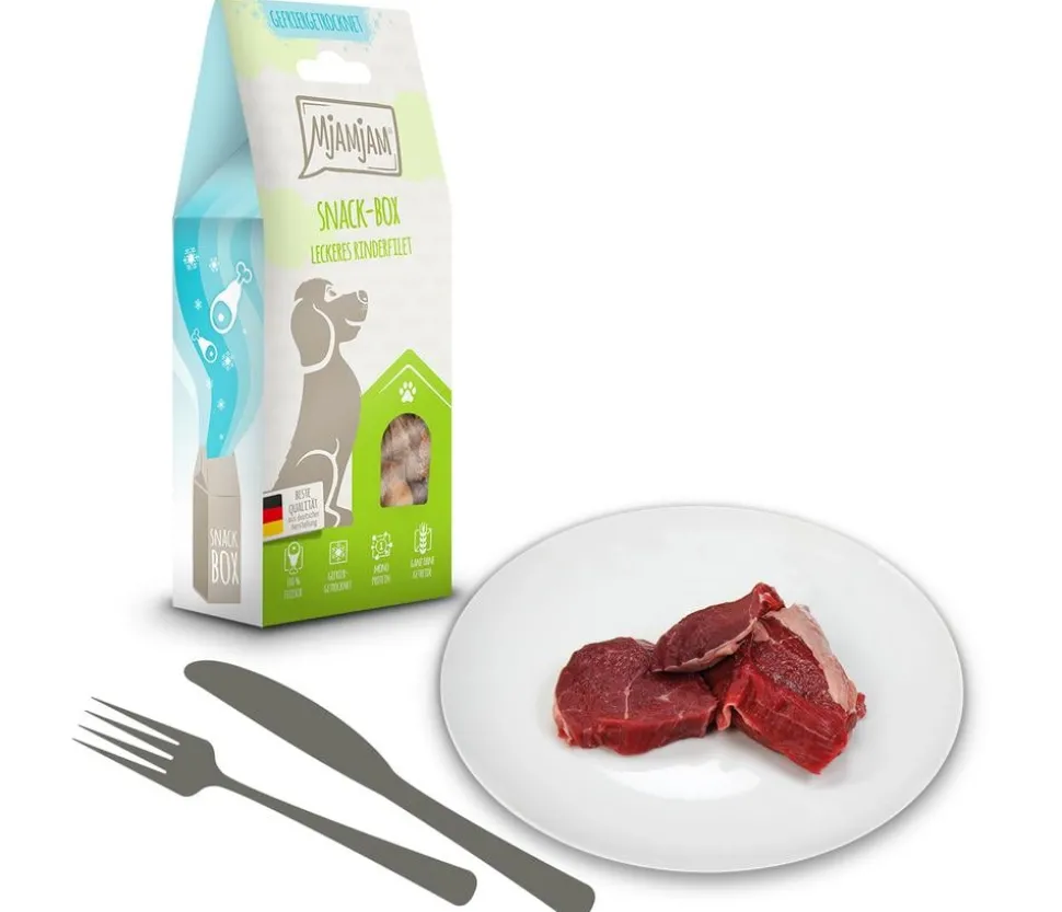 MjAMjAM® Hundesnack Snack-Box leckeres Rinderfilet, Adult, 70 g