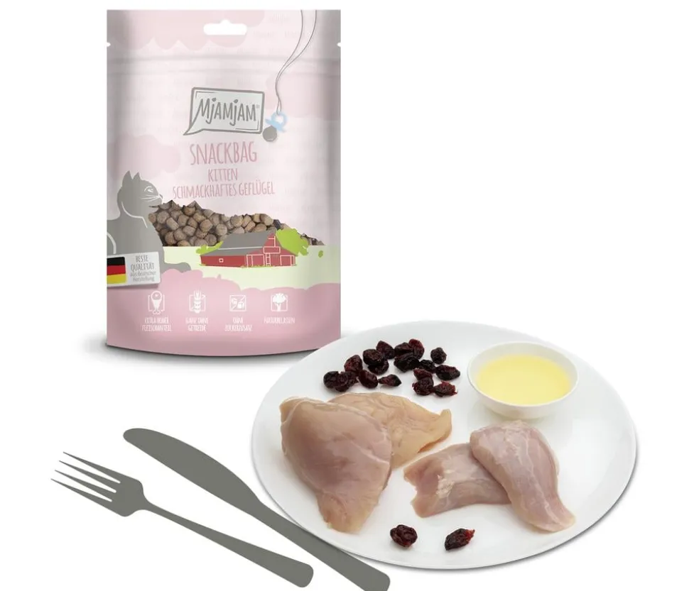 MjAMjAM® Katzensnack Snackbag schmackhaftes Geflügel, Kitten, 125 g