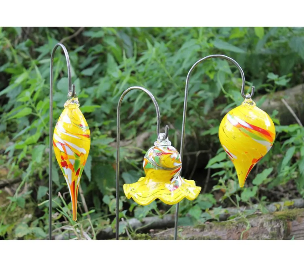 MP Glaszauber Glas-Miniglocke mit Stab, ca. Ø8/H65 cm
