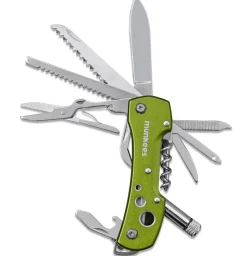 munkees® Edelstahl-Taschenmesser LED, ca. B9,5/H1,6/T3,1 cm