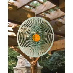 NATURE'S MELODY Windspiel Cosmo Rund, 20,5 x 4,5 x 29 cm, silber/gelb