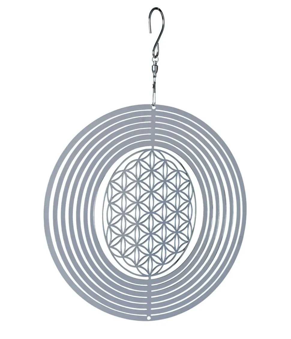 NATURE'S MELODY Windspiel Cosmo Blume des Lebens, Ø 20 x 29,3 cm, silber