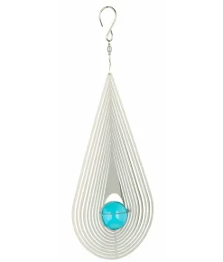 NATURE'S MELODY Windspiel Cosmo Träne, 13 x 4,5 x 33,5 cm, silber/blau