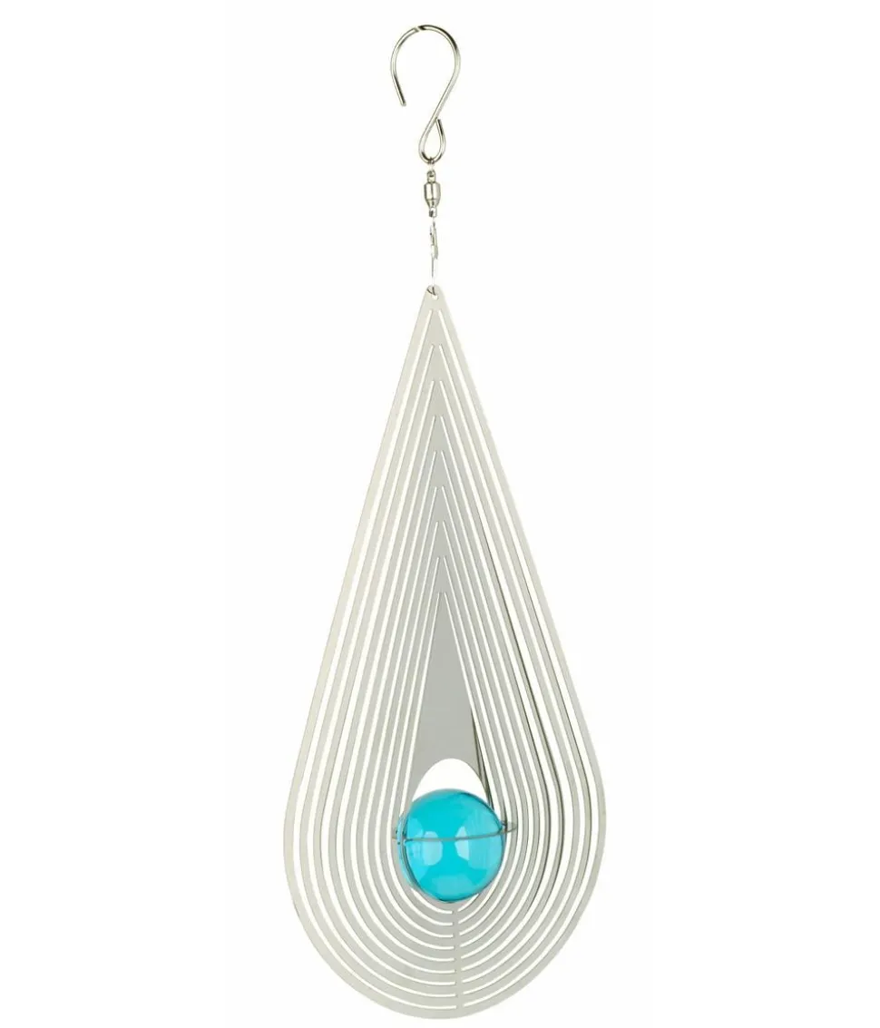 NATURE'S MELODY Windspiel Cosmo Träne, 13 x 4,5 x 33,5 cm, silber/blau