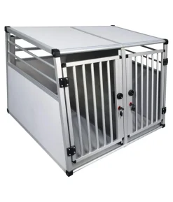 Nobby Aluminium-Autotransportbox Doppelt New Design, silber, ca. B92/H68/T88 cm