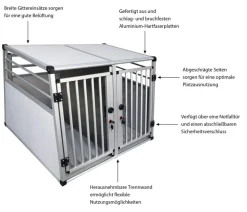 Nobby Aluminium-Autotransportbox Doppelt New Design, silber, ca. B92/H68/T88 cm
