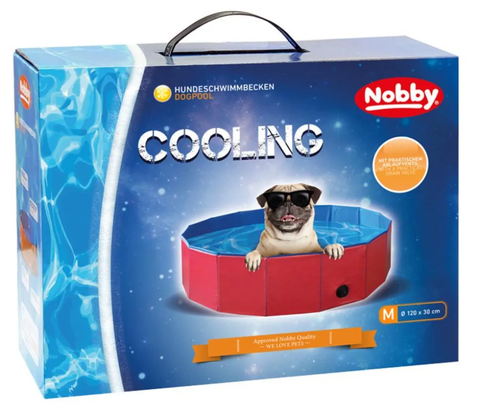 Nobby Hundepool, rund, rot/blau ca. Ø120/H30 cm