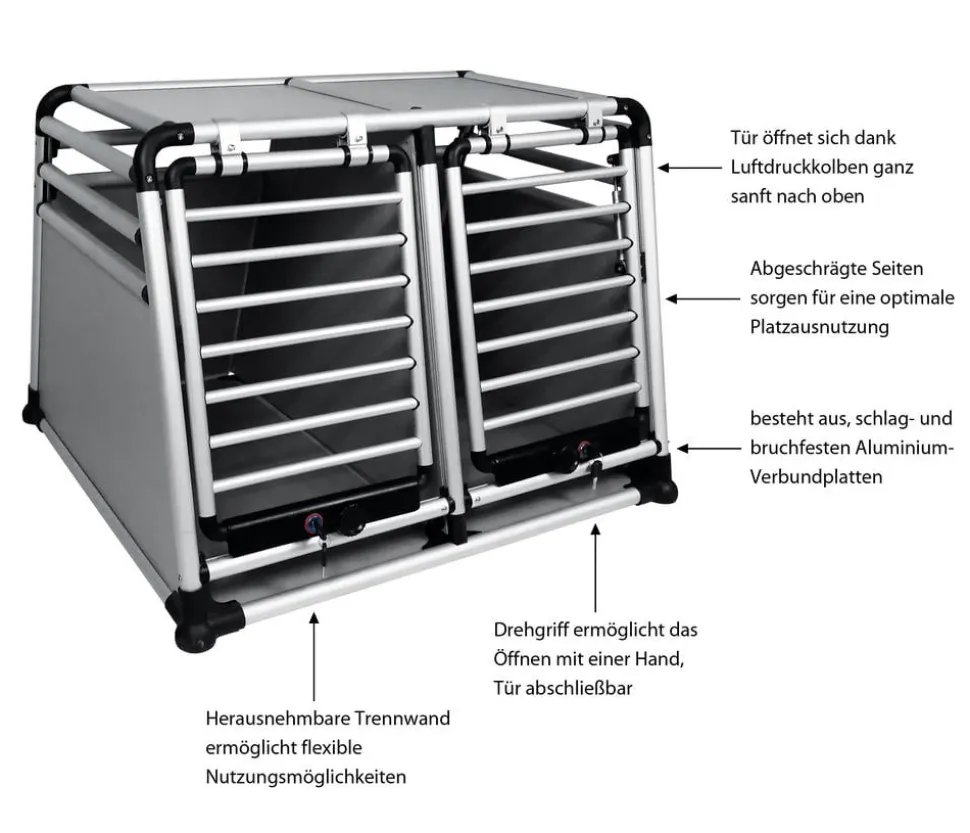 Nobby Hundetransportbox Round Corner Doppelbox, ca. B96,5/H68,6/T83,5 cm