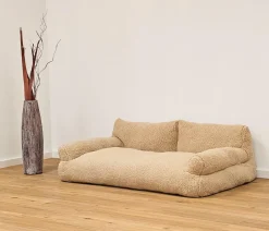 Nobby Plüschsofa Teddy, rechteckig, hellgrau