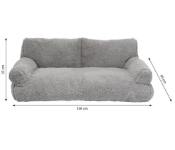 Nobby Plüschsofa Teddy, rechteckig, hellgrau