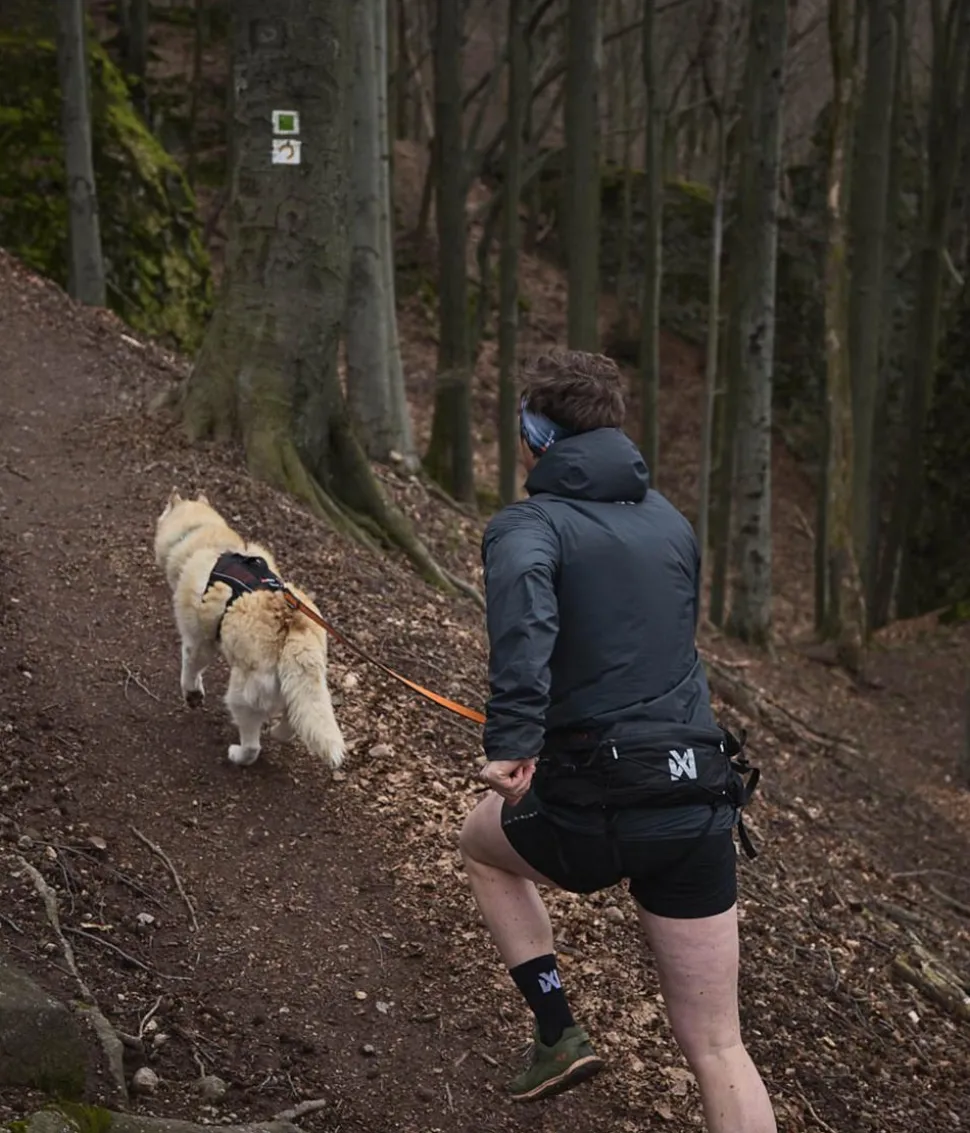 Non-stop dogwear Bauch-Laufgurt Trail light belt, schwarz