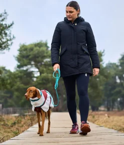 Non-stop dogwear Hunde-Fleecejacke Trekking fleece dog jacket, grau/dunkelrot/türkis