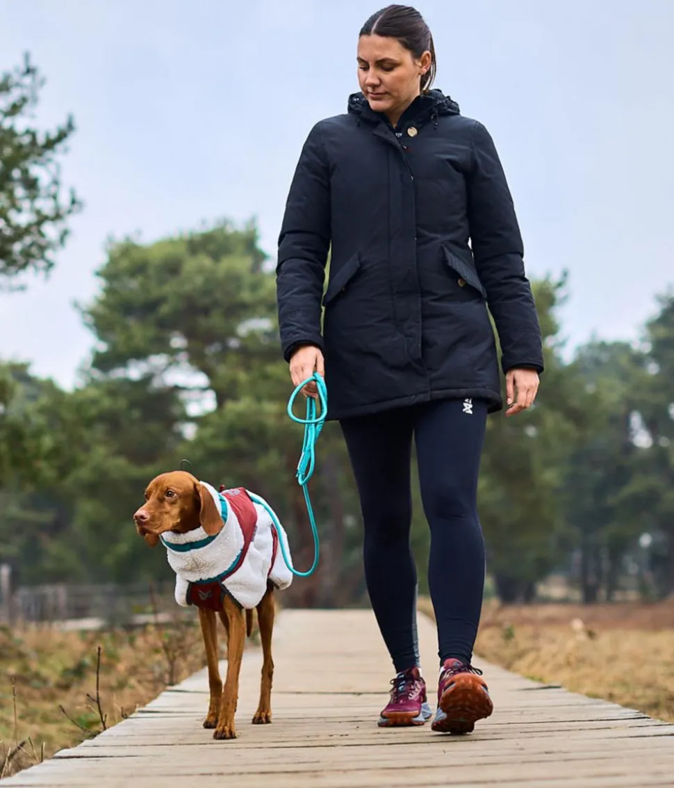 Non-stop dogwear Hunde-Fleecejacke Trekking fleece dog jacket, grau/dunkelrot/türkis