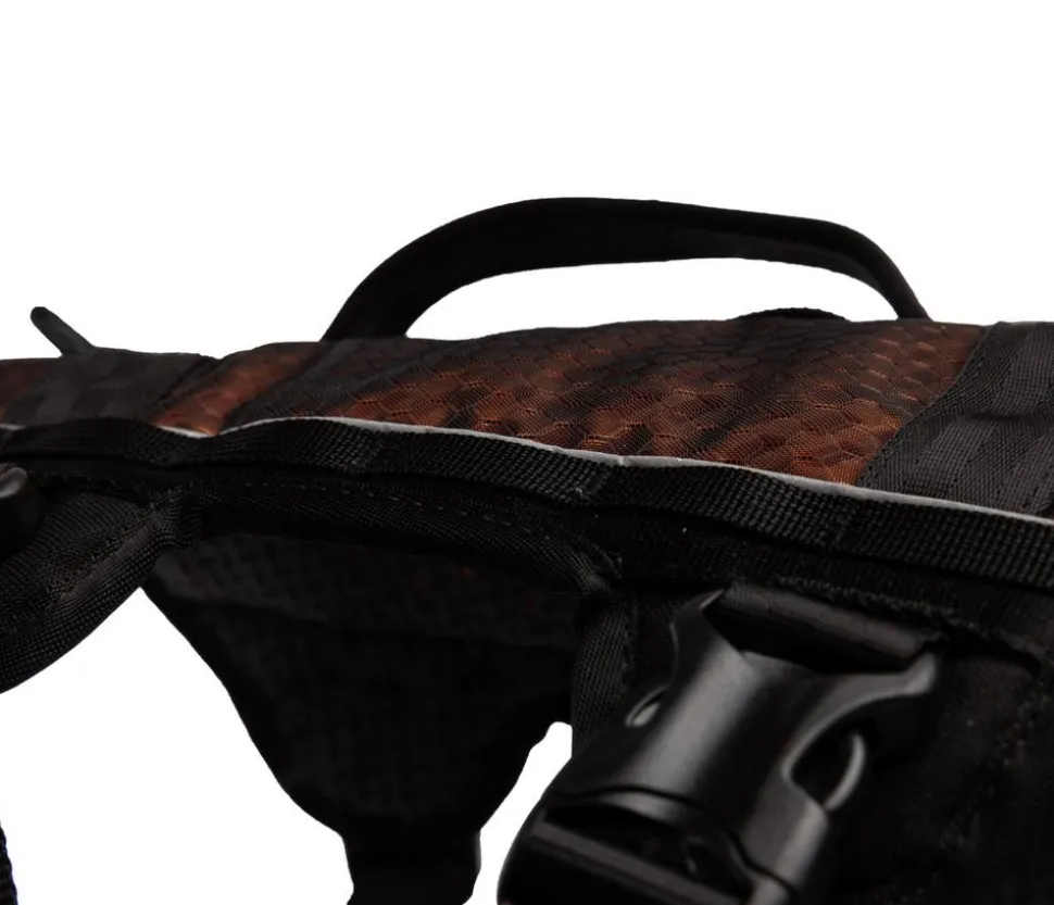 Non-stop dogwear Mehrzweck-Hundegeschirr Rock harness long, schwarz/orange