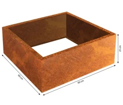 Palatino Cortenstahl-Pflanzrahmen Carlotta, quadratisch, braun