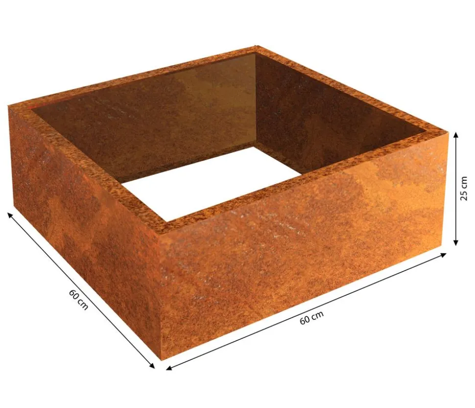 Palatino Cortenstahl-Pflanzrahmen Carlotta, quadratisch, braun