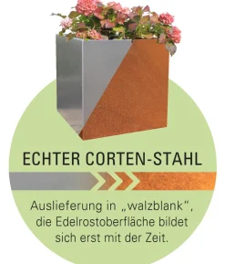 Palatino Cortenstahl-Pflanzrahmen Carlotta, quadratisch, braun