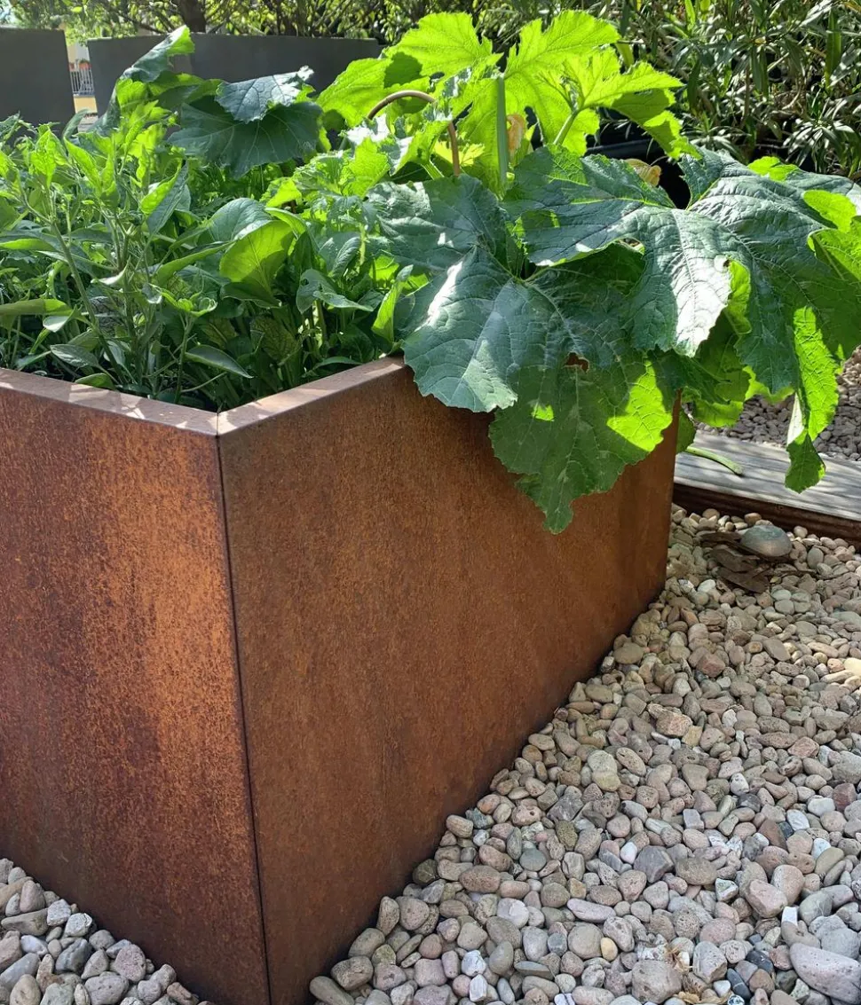 Palatino Cortenstahl-Pflanzgefäß Clara, ca. B80/H50/T80 cm
