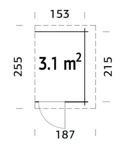 Palmako Anbauschuppen, ca. B187/H183/T255 cm