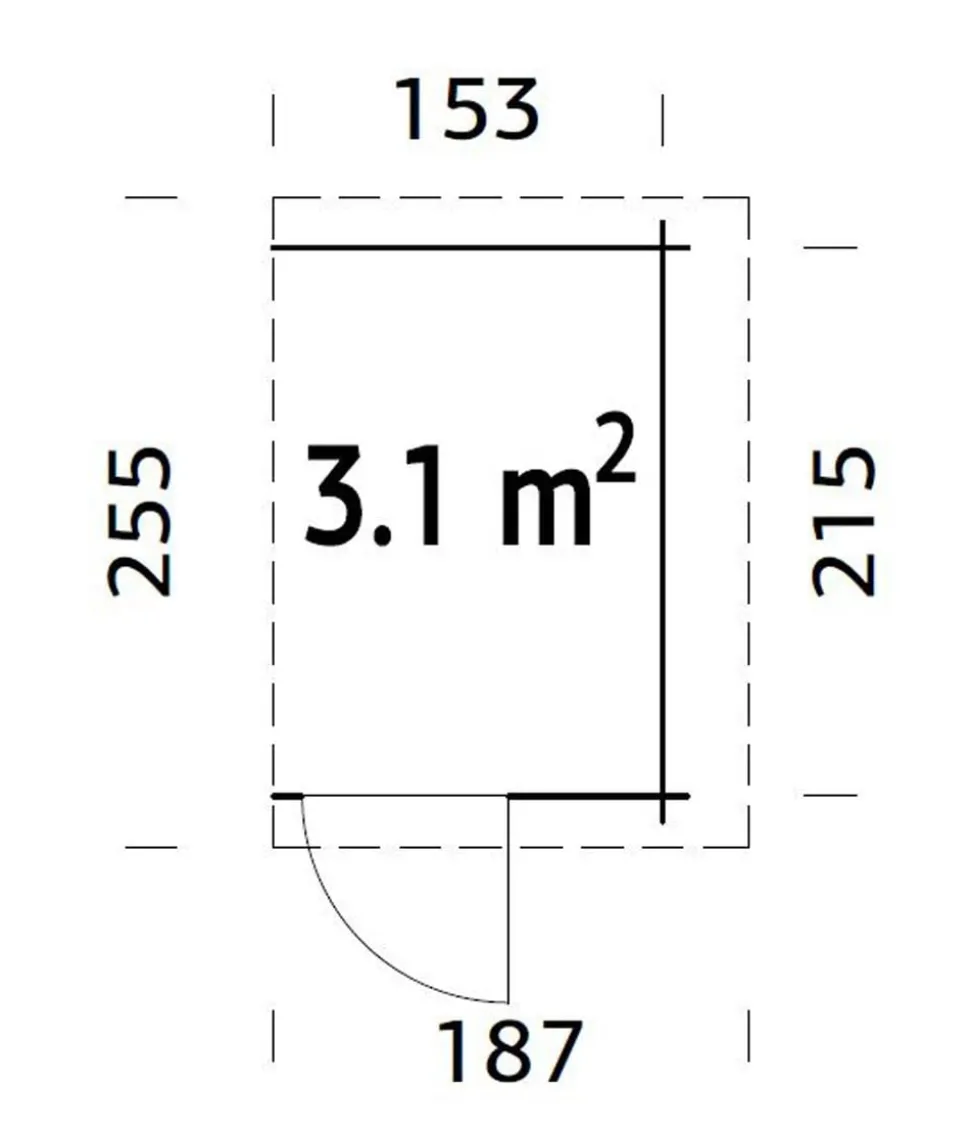 Palmako Anbauschuppen, ca. B187/H183/T255 cm