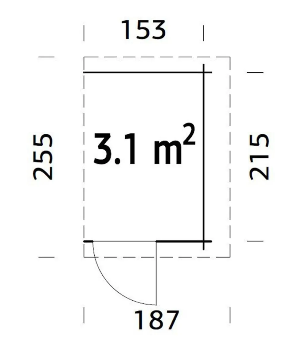 Palmako Anbauschuppen, ca. B187/H183/T255 cm
