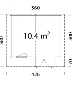 Palmako Gartenhaus Emma, ca. B426/H257/T380 cm