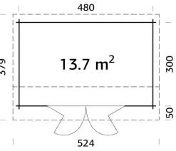 Palmako Gartenhaus Ines, ca. B524/H249/T379 cm